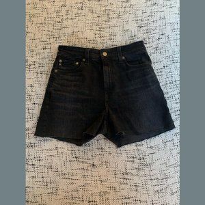 AG Jeans Tomas reworked denim shorts in black, size 25